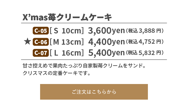 X’mas苺クリームケーキ