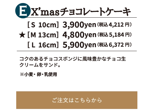 X’masチョコレートケーキ
